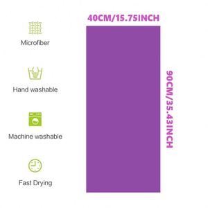 Serviette de sport à séchage rapide - Microfibre super absorbante avec motif battement de cœur pour la salle de sport, le camping, la plage, les voyages (gris/violet/bleu) - Product Image 3