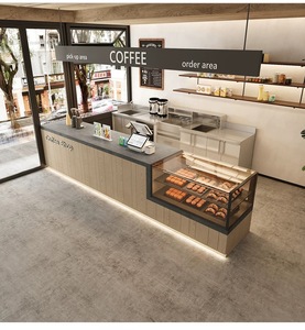 مكتب استقبال بسيط من MDF بتصميم عصري متحرك وصديق للبيئة ومتين مع إضاءة LED ومقاوم للبقع للاستخدام التجاري في محلات الشاي بالحليب والقهوة - Product Image 6