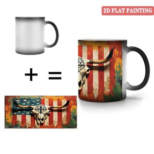 Tasse interactive à changement de couleur, noire givrée, 11 oz, en céramique - Product Image 4