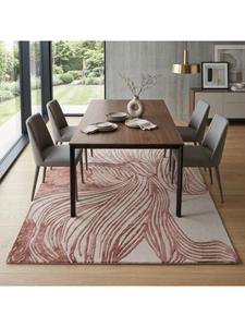 Alfombra de Lana Hecha a Mano con Diseño Geométrico Contemporáneo para Sala de Estar, Dormitorio, Interior Moderno - Product Image 1