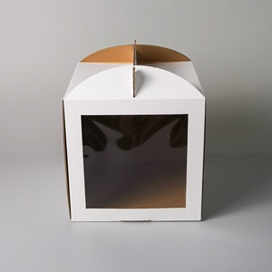 Sunshine Custom New Plain White 12*14 Inch Birthday Wedding Cake <b>Box</b> Portable with High Transparent Window - Product Image 2