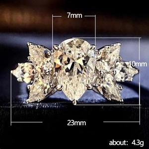 Anello con Cristallo a Goccia per Donne, Accessorio Minimalista di Moda per Uso Quotidiano - Product Image 5