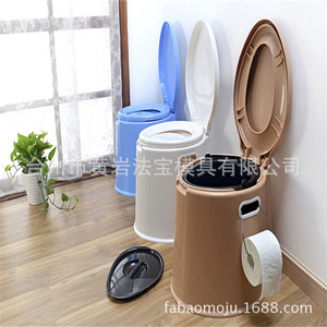 Asiento de inodoro portátil de plástico de 43 cm x 39 cm x 35 cm para adultos, ancianos, embarazadas, uso en interiores - Product Image 3