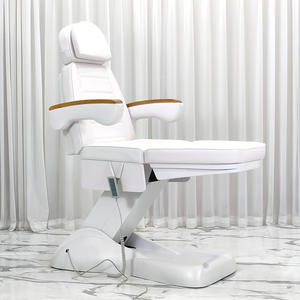 Lit de soin électrique à trois moteurs pour esthétique, ajustement de la colonne vertébrale, injections médicales, tatouage, avec accoudoirs en bois, design moderne - Product Image 2