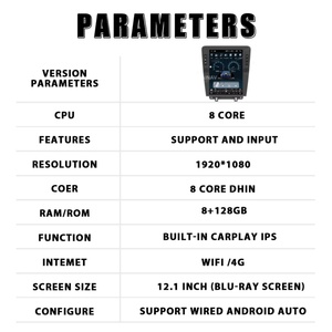 Radio para Auto Ford Mustang 2008-2014, Android Auto Inalámbrico, Carplay, GPS, Navegación, Unidad Principal, Reproductor Multimedia, Estéreo, Grabadora - Product Image 3