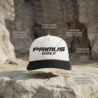Casquette de golf unisexe en polyester PRIMUS, logo brodé, design classique avec cordon, légère et respirante, accessoires de golf
