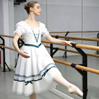 Robe de tutu de danse classique longue pour femmes, blanche, professionnelle, de haute qualité, pour la performance