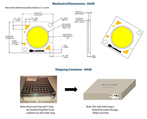 Chip LED COB LUMINUSs Serie CXM-9 CXM-9-35-90-36-AA40-F5-3 Blanco Cálido 3500K 90CRI Regulable 1600lm - Product Image 6