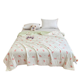 Cooling Ice Silk Summer <b>Quilt</b> 150x200cm <b>Single</b> Thin Style For Dormitory Use Machine Washable Printed Design - Product Image 5