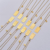 Collier pendentif tarot carré plaqué or 18 carats, tendance vintage 2023, anti-ternissement, signe du zodiaque, pour femme, idéal pour fiançailles, mariage et soirée