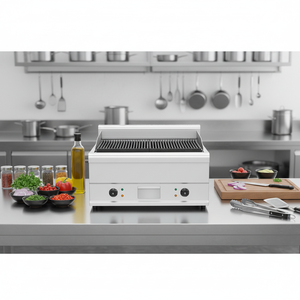 Griglia Elettrica Commerciale con Pietra Lavica, Macchina BBQ Professionale da Banco in <span class=keywords><strong>Acciaio</strong></span> <span class=keywords><strong>Inox</strong></span> per Ristoranti e Steakhouse - Product Image 2