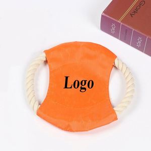 Custom Logo Printed Interactive Cleaning Teeth Pet <b>Frisbee</b> Chewing Toy <b>for</b> <b>Dogs</b> and Cats Made of Cotton Household Use - Product Image 1