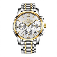 Montre à quartz authentique pour homme, multifonction, à six aiguilles, avec boîtier et bracelet en acier inoxydable, personnalisée par l'usine Rui Zhi Yuan, idéale pour les affaires.