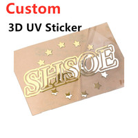 Étiquettes en cristal personnalisées à effet film, forte adhérence, matériau nickel, autocollants de transfert de logo 3D UV pour tasses, bouteilles, emballages