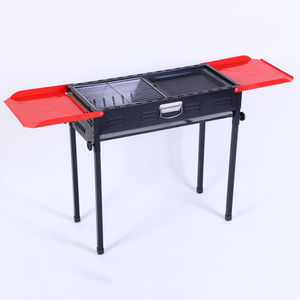 Barbecue au charbon de bois portable pour le camping en plein air, pique-nique en famille, grillades de brochettes avec souffleur d'air, poêle - Product Image 1