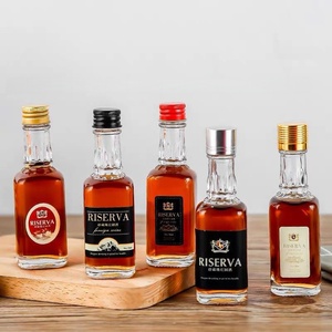 Bouteille de spiritueux en verre super flint transparent de 50 ml, écologique, fabriquée en Chine, avec bouchon en liège, pour whisky et rhum - Product Image 4