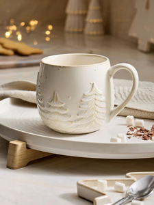 Vaso <span class=keywords><strong>de</strong></span> Porcelana Moderno con Diseño 3D <span class=keywords><strong>de</strong></span> Árbol <span class=keywords><strong>de</strong></span> Navidad, 340 ml, Portátil, Blanco Mate, Apto para Microondas, Color Personalizado, para Café/Bebidas Calientes - Product Image 4