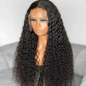 22 24 26 28 30 32 inch Raw Human Hair Weave And Wigs Cuticle Aligned 13x6 Brazilian Hair Water Weave HD Lace Front Wigs