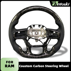 Volante Deportivo Personalizado de Fibra de Carbono con Base Plana, Cuero/Pantalla LED, Logotipo Personalizado para Dodge Ram 1500 TRX <span class=keywords><strong>Rebel</strong></span> - Product Image 2