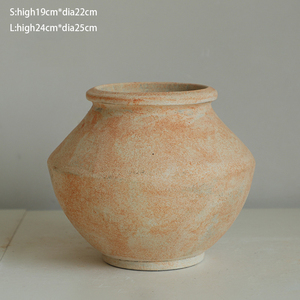 Pot en céramique chinois Wabi Sabi aux tons terreux, vase en <span class=keywords><strong>terre</strong></span> <span class=keywords><strong>cuite</strong></span>, vase à fleurs, vase en céramique rétro fait main, pot en grès pour la décoration de la maison - Product Image 6