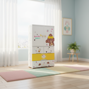 Tiroir de <span class=keywords><strong>rangement</strong></span> design de dessin animé durable <span class=keywords><strong>chambre</strong></span> enfants bébé armoire vêtements armoire de <span class=keywords><strong>rangement</strong></span> avec roues 4 couches - Product Image 2
