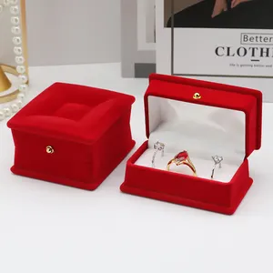 Custom Red Velvet Set Jewelry Box Quality Display For Luxury Jewellery Packaging Unique Customizable Colour