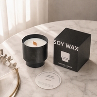 Bougie en cire de soja personnalisée avec logo, best-seller, mèche en bois noir et or, pot en métal, bougie parfumée à plusieurs niveaux pour la décoration de table à manger