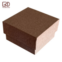 ROGOOD Boîte cadeau rigide en deux parties en papier texturé brun foncé pour collier, bague, boucles d'oreilles et autres bijoux à bords façonnés P2209