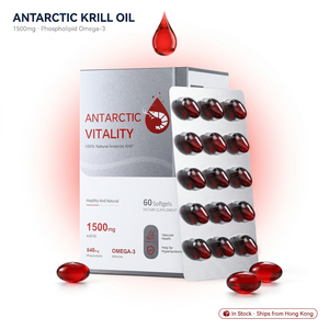 Prêt à expédier : Gélules d'huile de krill antarctique 1500 mg, Oméga 3, Phospholipides 840 mg, Astaxanthine – Complément pour la santé cardiaque – Stock HK - Product Image 1