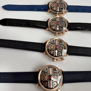 Orologio Meccanico Tourbillon da Uomo Serie <span class=keywords><strong>Godfather</strong></span>, Alta Gamma, in Acciaio Inossidabile, con Lancette, Vetro Zaffiro e Cinturino in Pelle - Product Image 6