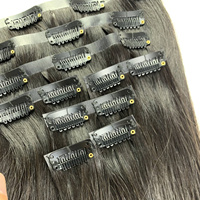 Extensions de cheveux invisibles à clips 100 % cheveux humains Remy double drawn, sans couture, vente en gros