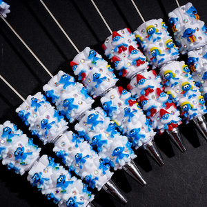 Stylo Rotatif Perlé Personnage Féerique, Design Chapeau <span class=keywords><strong>Rouge</strong></span> avec Perles Gemmes, Stylo Bille DIY à Perler pour Cadeau Étudiant, Vente en Gros - Product Image 6
