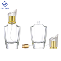 Flacon de parfum de luxe en verre transparent à fond épais avec bouchon doré/argenté, pulvérisateur à pompe, diffuseur à bâtonnets 50 ml pour homme/femme - Meilleures ventes
