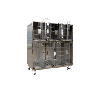 Çift katmanlı yüksek kaliteli 304 paslanmaz çelik evcil hayvan kafesi kedi köpek evi kafes hayvan veteriner kullanımı - Product Image 6