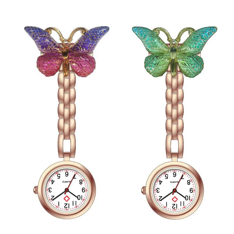 Promosyon doktor İzle standart tasarım kelebek stil kuvars saatler kolye şık hemşire cep saati