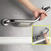 Glossy 135 °   Barre d'appui de sécurité pour salle de bain et douche, en acier inoxydable, à montage mural en forme de coin incliné, pour personnes handicapées