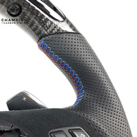Écran LED pour BMW E90 E91 E92 E93 E81 E82 E87 E88 M3 M4, volant en cuir et fibre de carbone, accessoires de voiture personnalisés