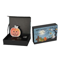 Boîte d'emballage de bonbons et de chocolat de qualité supérieure pour enfants Paquet cadeau de luxe personnalisé Halloween citrouille avec sac en papier
