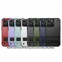Coque de téléphone robuste et résistante aux chocs avec support invisible pour iPhone 15 14 13 12 11 Pro XS Max X XR 7 8 Plus SE 2020 2022