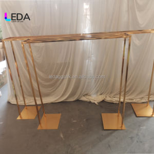 ฉากหลังตกแต่งงานอีเว้นท์ LEDA พร้อมอุปกรณ์ตกแต่ง โครงเหล็กสีทอง ฉากหลังดอกไม้ ขาตั้งฉากหลัง ซุ้มแต่งงาน สำหรับงานแต่งงาน งานอีเว้นท์ และงานตกแต่ง - Product Image 3