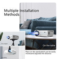 Projecteur de cinéma maison portable 1080P, 200 lumens ANSI, LED Android, contraste 5000:1 pour intérieur et extérieur