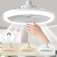Ventilateur de plafond LED silencieux TSINYE avec télécommande, 3 températures de couleur, intensité variable, luminaire en plastique pour cuisine, salle de bain, entrepôt, garage