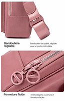 Sac à main bandoulière Chantria pour femme en nylon avec poignée confortable pour les loisirs et les sorties en ville