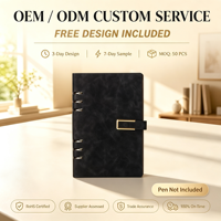 Carnets à feuilles mobiles en gros en stock, carnets personnalisables avec logo pour coffrets cadeaux d'entreprise, carnets A5 à feuilles mobiles