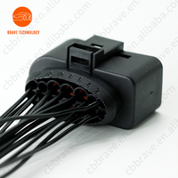Kit automobile pour phares : Faisceau de câblage avec connecteur adaptateur 14 broches à isolation PVC et cœur en cuivre gris personnalisé, avec fiche de raccordement à double extrémité