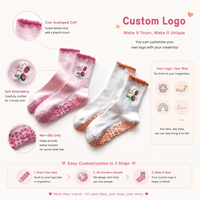 Chaussettes de yoga personnalisées en PVC en forme de cœur, antidérapantes, pour femmes, chaussettes de pilates à volants, en spandex et coton, brodées
