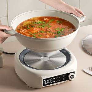 Novo Produto Fogão Elétrico Dividir Frigideira Elétrica Panela Quente Elétrica Tampa De Vidro Temperado - Product Image 2