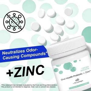 Comprimés buccaux probiotiques au <span class=keywords><strong>zinc</strong></span> OEM, 30 unités, saveur menthe, rafraîchisseur d'haleine, probiotique oral, complément alimentaire à base <span class=keywords><strong>de</strong></span> plantes - Product Image 3
