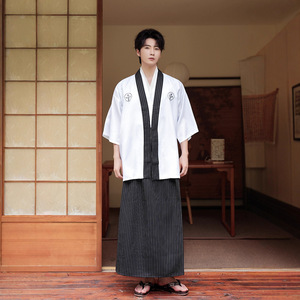 Nouvel ensemble kimono <span class=keywords><strong>japonais</strong></span> pour <span class=keywords><strong>homme</strong></span> 2026, haut et pantalon, costume de performance mignon et tendance, vente en gros - Product Image 2