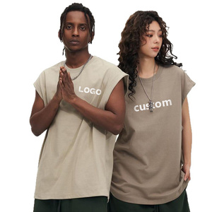 Top da <span class=keywords><strong>uomo</strong></span> con stampa Dtg taglie forti ricamate oversize senza maniche in cotone 100% con stile Bxoy <span class=keywords><strong>bianco</strong></span> nero canotta personalizzata da <span class=keywords><strong>uomo</strong></span> - Product Image 2